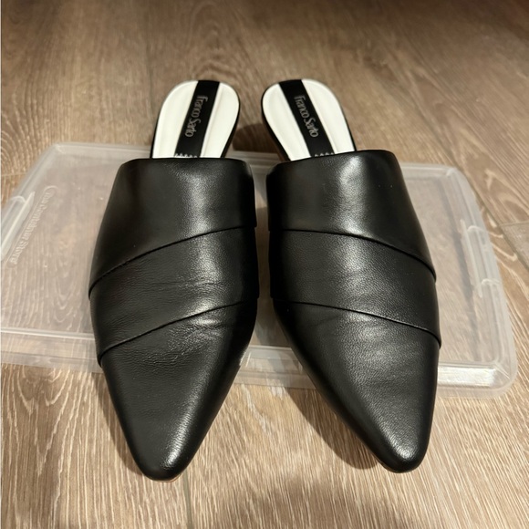 Franco Sarto Black Leather Mules - Picture 1 of 5